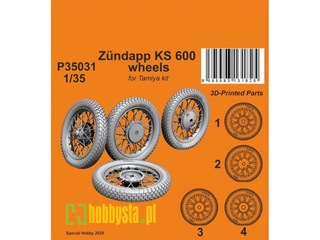 Zündapp Ks 600 Wheels (For Tamiya Kit) - image 1 Zündapp Ks 600 Wheels (For Tamiya Kit) - image 1