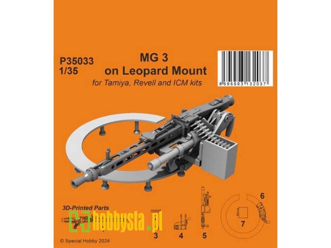 Mg 3 On Leopard Mount (For Tamiya, Revell And Icm) - image 1 Mg 3 On Leopard Mount (For Tamiya, Revell And Icm) - image 1
