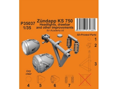 Zündapp Ks 750 Headlights, Drawbar And Other Improvements (For Academy) - image 1