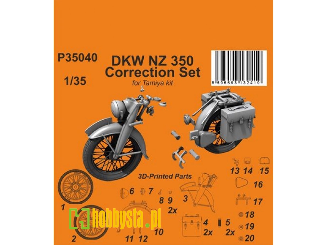 Dkw Nz 350 Correction Set (For Tamiya) - image 1 Dkw Nz 350 Correction Set (For Tamiya) - image 1