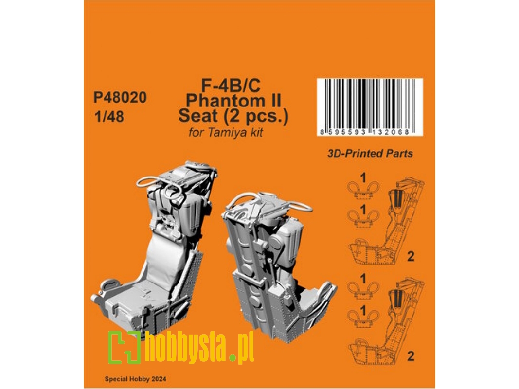 F-4b/C Phantom Ii Seat (2pcs) (For Tamiya) - image 1