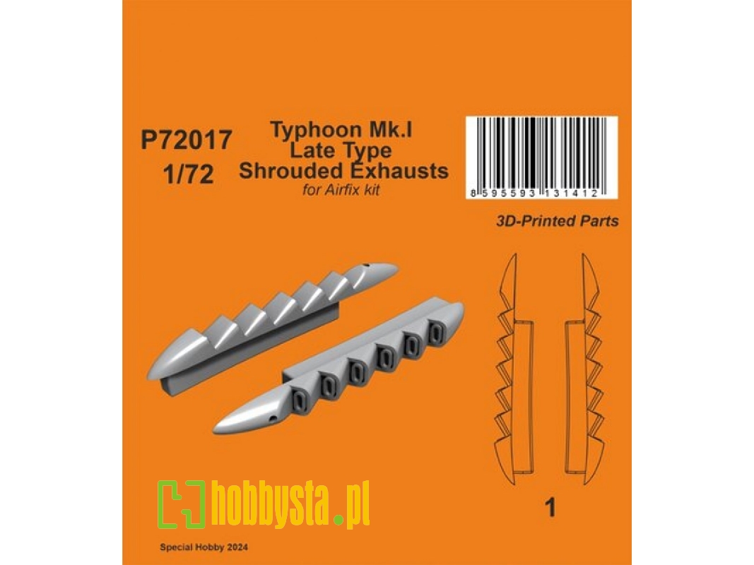 Typhoon Mk.I Late Type Shrouded Exhausts (For Airfix Kit) - image 1