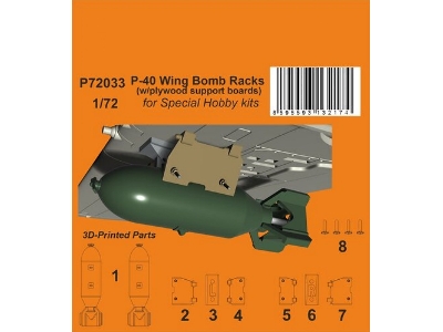 P-40 Wing Bomb Racks (With Plywood Support Boards) (For Special Hobby) - image 1