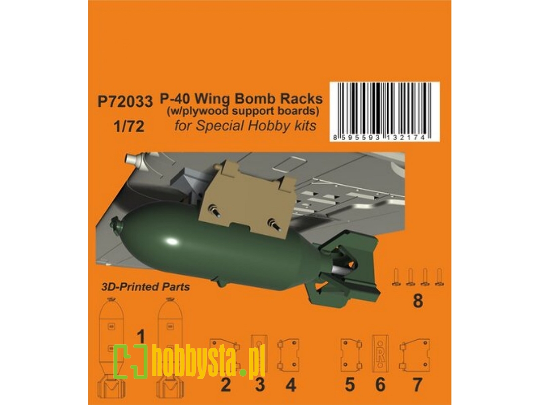 P-40 Wing Bomb Racks (With Plywood Support Boards) (For Special Hobby) - image 1 P-40 Wing Bomb Racks (With Plywood Support Boards) (For Special Hobby) - image 1