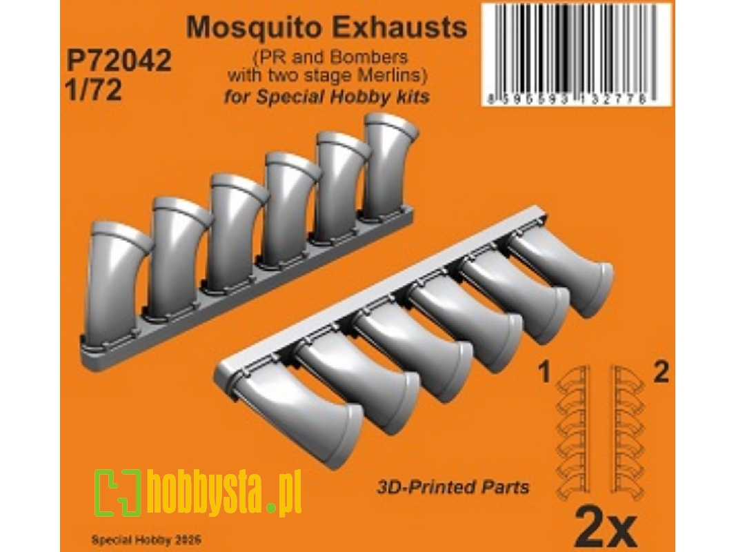 De Havilland Mosquito - Exhausts (For Special Hobby Kits) - image 1 De Havilland Mosquito - Exhausts (For Special Hobby Kits) - image 1