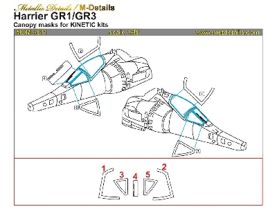 Bae Harrier Gr.1/3 Canopy Masks (Designed To Be Used With Kinetic Model Kits) - image 1