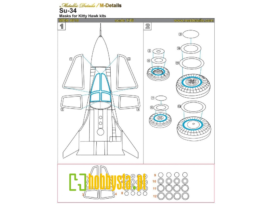 Sukhoi Su-34 Masks (Designed To Be Used With Kitty Hawk Models Kits) - image 1