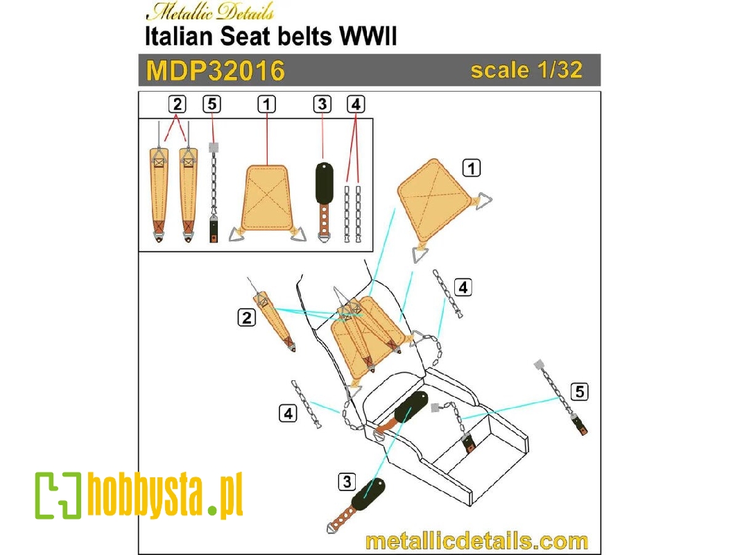 Italian Seat Belts Wwii - For Fiat G.50 And Fiat G.55 Special Hobby Kits) - image 1 Italian Seat Belts Wwii - For Fiat G.50 And Fiat G.55 Special Hobby Kits) - image 1