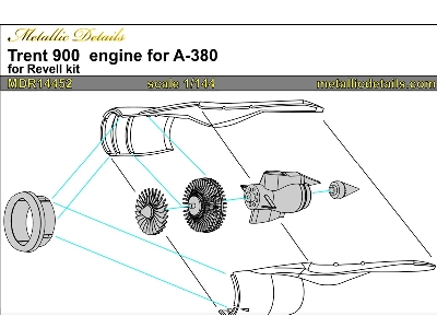 Airbus A380-800 Trent 900 Engines X 4 - 3d-printed (For Revell Kits) - image 2
