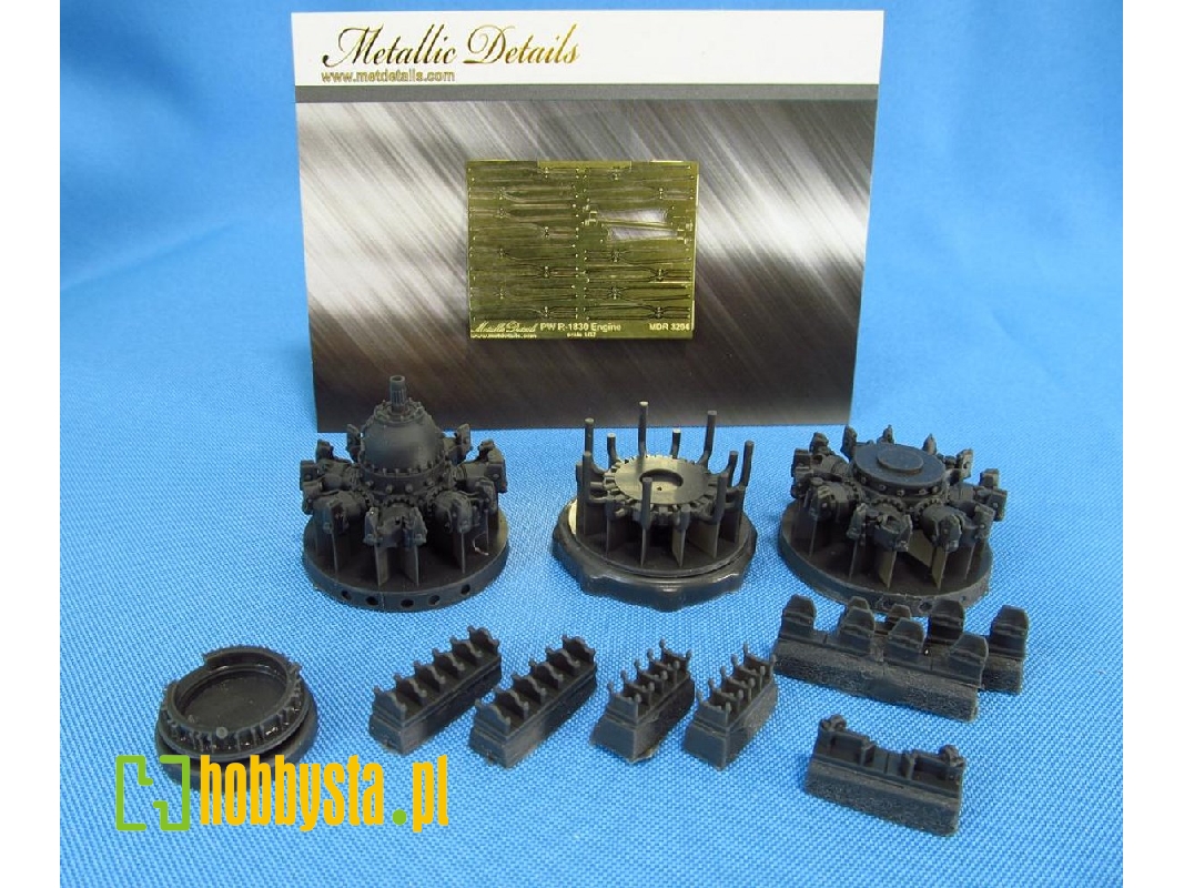 Pratt & Whitney R-1830 Set Contains Resin And Photo-etched Parts For Detailing 1 Engine Of The Aircraft (Designed To Be Used Wit Pratt & Whitney R-1830 Set Contains Resin And Photo-etched Parts For Detailing 1 Engine Of The Aircraft (Designed To Be Used Wit