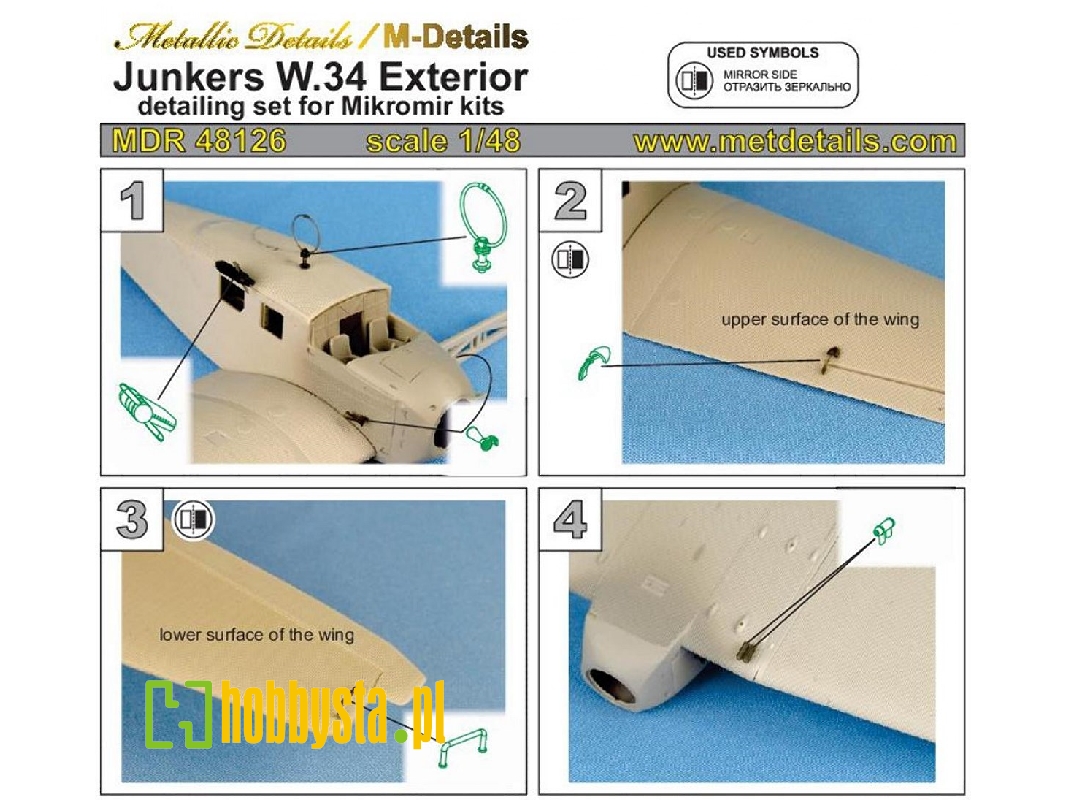 Junkers W.34 Exterior Details (Designed To Be Used With Mikro-mir Kits) - image 1 Junkers W.34 Exterior Details (Designed To Be Used With Mikro-mir Kits) - image 1