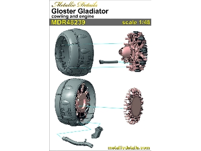 Gloster Gladiator - Cowling And Engine 3d-printed  (For I Love Kit, Merit And Roden Kits)) - image 2
