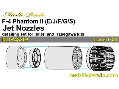 Mcdonnell Douglas F-4 E/F/G/J/S Phantom Ii - Jet Nozzles (3d-printed / For Hasegawa And Italeri Kits) - image 2