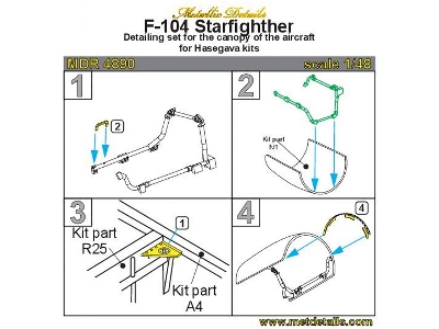 Lockheed F-104 C Starfighter - Canopy Set (Designed To Be Used With Hasegawa Kits) - image 5