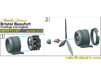 Bristol Beaufort Mk.I / Mk.Ic - Cowlings And Engine 3d-printed (For Airfix Kits) - image 9