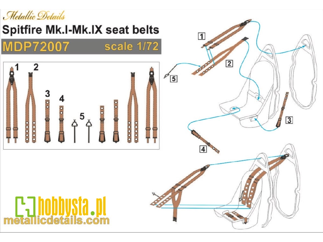 Supermarine Spitfire Mk.I - Mk.Ix - Seat Belts - image 1 Supermarine Spitfire Mk.I - Mk.Ix - Seat Belts - image 1