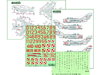 Mig-15 In Polish Service + Early Stencils - Combo Set Cs48002, D48023 + D48026 - image 1