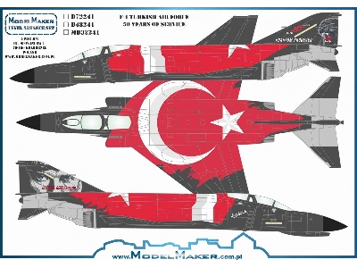 F-4 Turkish Air Force 50 Years Of Service Decals + Masks - image 2
