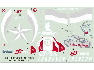 F-4 Turkish Air Force 50 Years Of Service Decals + Masks - image 3