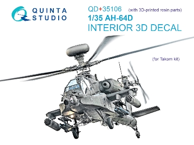 Boeing Ah-64 D Apache - Interior 3d Decal With 3d-printed Resin Parts (For Takom Kits) - image 2