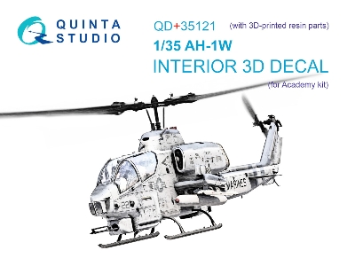 Bell Ah-1 W - Interior 3d Decal With 3d-printed Resin Parts (For Academy Kits) - image 2