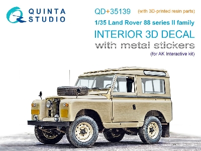 Land Rover 88 Series Ii Family - 3d-printed & Coloured Interior On Decal Paper With 3d-printed Resin Parts (For Ak Interactive K