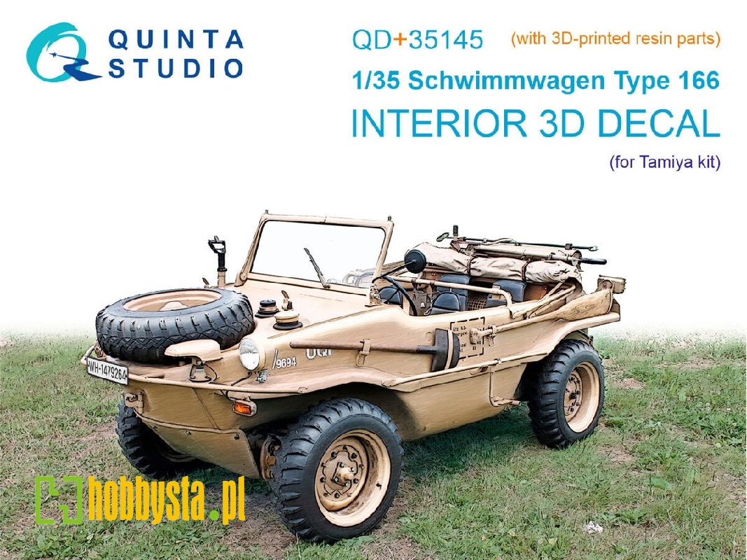 Schwimmwagen Type 166 - 3d-printed & Coloured Interior On Decal Paper With 3d-printed Resin Parts (For Tamiya Kits) - image 1 Schwimmwagen Type 166 - 3d-printed & Coloured Interior On Decal Paper With 3d-printed Resin Parts (For Tamiya Kits) - image 1