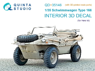 Schwimmwagen Type 166 - 3d-printed & Coloured Interior On Decal Paper With 3d-printed Resin Parts (For Hero Kits) - image 1