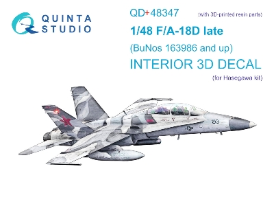 Mcdonnell Douglas F/A-18 D Late (Bunos 163986 And Up) - Interior 3d Decal With 3d-printed Resin Parts (For Hasegawa Kits) - imag