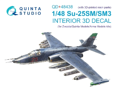 Sukhoi Su-25 Sm/Sm3 - Interior 3d Decal With 3d-printed Resin Parts (For Zvezda/Quinta Models And Arma Models Kits) - image 2