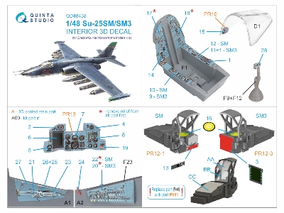 Sukhoi Su-25 Sm/Sm3 - Interior 3d Decal With 3d-printed Resin Parts (For Zvezda/Quinta Models And Arma Models Kits) - image 11