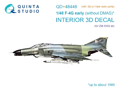 Mcdonnell Douglas F-4 G Early (Without Dmas) - Interior 3d Decal With 3d-printed Resin Parts (For Zm Sws Kits) - image 2