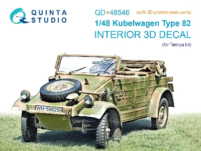 Kubelwagen Type 82 - 3d-printed & Coloured Interior On Decal Paper With 3d-printed Resin Parts (For Tamiya Kits) - image 1