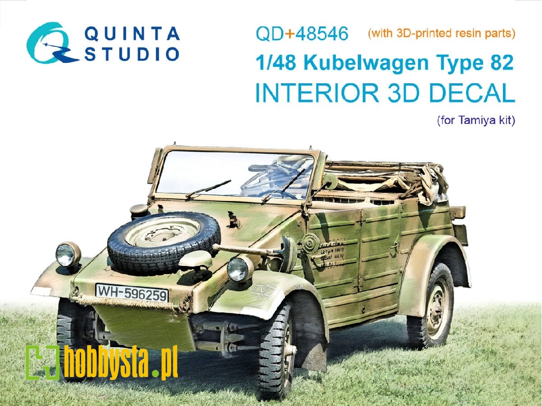 Kubelwagen Type 82 - 3d-printed & Coloured Interior On Decal Paper With 3d-printed Resin Parts (For Tamiya Kits) - image 1 Kubelwagen Type 82 - 3d-printed & Coloured Interior On Decal Paper With 3d-printed Resin Parts (For Tamiya Kits) - image 1