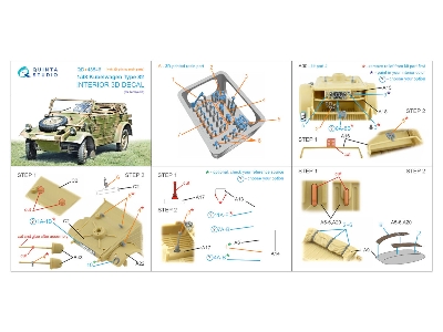 Kubelwagen Type 82 - 3d-printed & Coloured Interior On Decal Paper With 3d-printed Resin Parts (For Tamiya Kits) - image 2