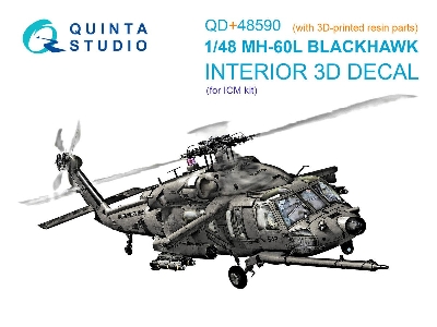 Sikorsky Mh-60 L Blackhawk - 3d-printed & Coloured Interior On Decal Paper With 3d-printed Resin Parts (For Icm Kits) - image 1