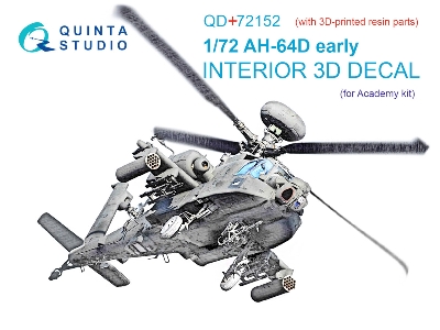 Ah-64 D Apache Early - Interior 3d Decal With 3d-printed Resin Parts (For Academy Kits) - image 2