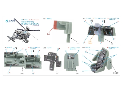 Ah-64 D Apache Early - Interior 3d Decal With 3d-printed Resin Parts (For Academy Kits) - image 12