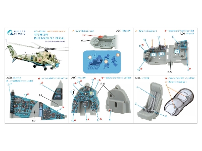Mil Mi-24v - 3d-printed & Coloured Interior On Decal Paper With 3d-printed Resin Parts (For Hobby Boss / Ark Models Kits) - imag
