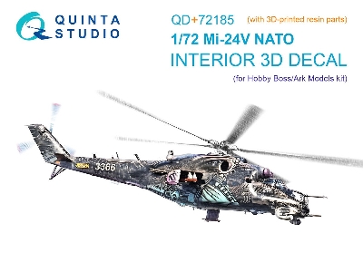 Mil Mi-24v Nato - 3d-printed & Coloured Interior On Decal Paper With 3d-printed Resin Parts (For Hobby Boss / Ark Models Kits) -