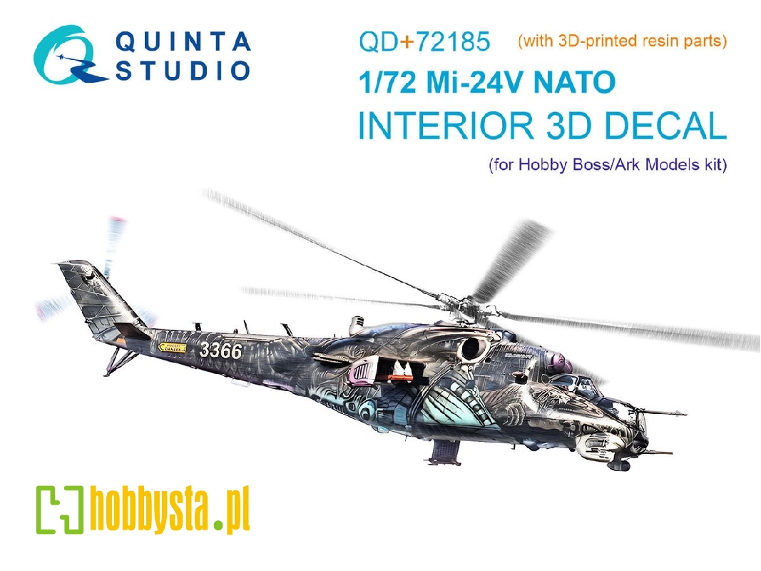 Mil Mi-24v Nato - 3d-printed & Coloured Interior On Decal Paper With 3d-printed Resin Parts (For Hobby Boss / Ark Models Kits) - Mil Mi-24v Nato - 3d-printed & Coloured Interior On Decal Paper With 3d-printed Resin Parts (For Hobby Boss / Ark Models Kits) -
