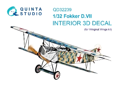 Fokker D.Vii - 3d-printed & Coloured Interior On Decal Paper (For Wingnut Wings Kits) - image 1