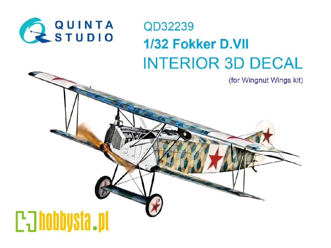 Fokker D.Vii - 3d-printed & Coloured Interior On Decal Paper (For Wingnut Wings Kits) - image 1 Fokker D.Vii - 3d-printed & Coloured Interior On Decal Paper (For Wingnut Wings Kits) - image 1