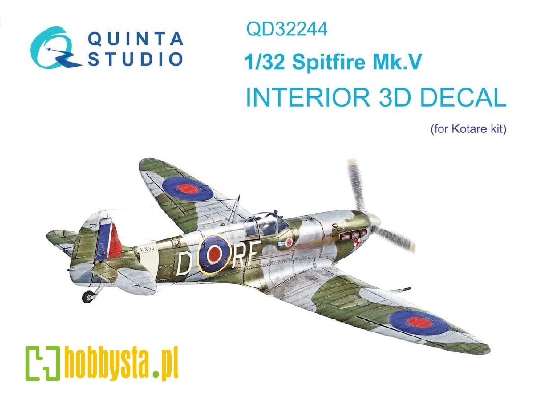 Supermarine Spitfire Mk.V - 3d-printed & Coloured Interior On Decal Paper (For Kotare Kits) - image 1 Supermarine Spitfire Mk.V - 3d-printed & Coloured Interior On Decal Paper (For Kotare Kits) - image 1
