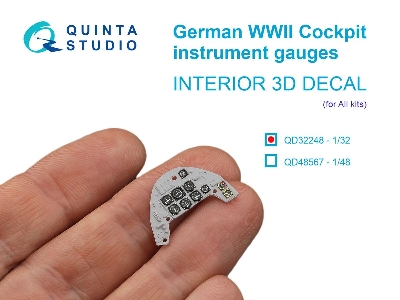 German Wwii Cockpit Instrument Gauges - 3d-printed & Coloured Interior On Decal Paper (For All Kits) - image 1
