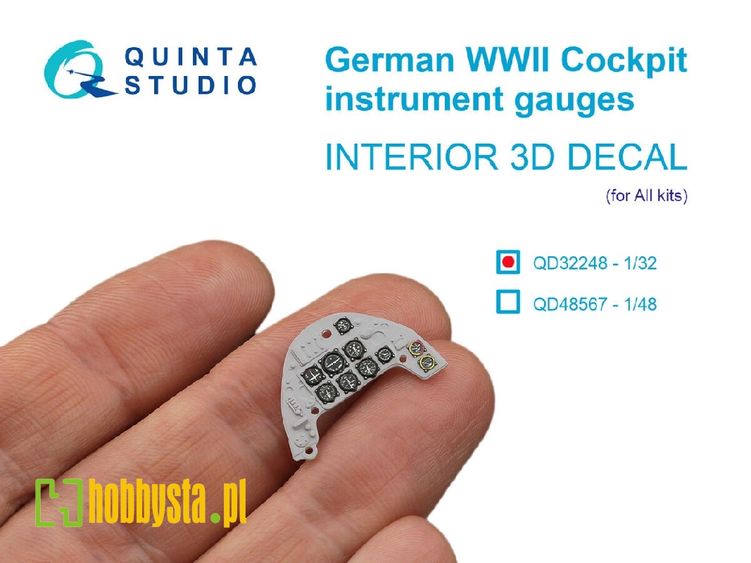 German Wwii Cockpit Instrument Gauges - 3d-printed & Coloured Interior On Decal Paper (For All Kits) - image 1
