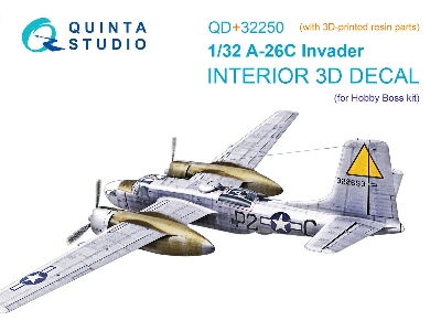 Douglas A-26 C Invader - 3d-printed & Coloured Interior On Decal Paper With 3d-printed Resin Parts (For Hobby Boss Kits) - image