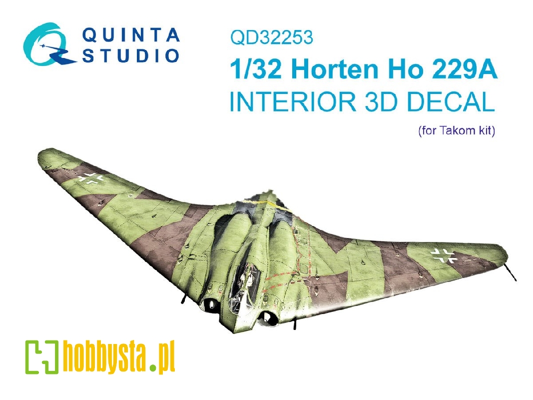 Horten Ho 229 A - 3d-printed & Coloured Interior On Decal Paper (For Takom Kits) - image 1 Horten Ho 229 A - 3d-printed & Coloured Interior On Decal Paper (For Takom Kits) - image 1