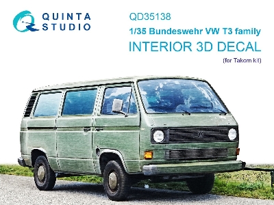 Bundeswehr Vw T3 Family - 3d-printed & Coloured Interior On Decal Paper (For Takom Kits) - image 1