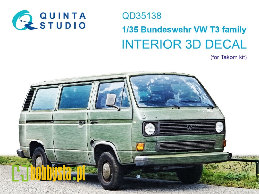 Bundeswehr Vw T3 Family - 3d-printed & Coloured Interior On Decal Paper (For Takom Kits) - image 1 Bundeswehr Vw T3 Family - 3d-printed & Coloured Interior On Decal Paper (For Takom Kits) - image 1
